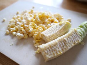 とうもろこしご飯　作り方　レシピ　土鍋　とうもろこし　土鍋ご飯