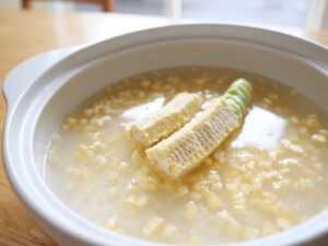 とうもろこしご飯　作り方　レシピ　土鍋　とうもろこし　土鍋ご飯